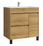 Badkamermeubel Set Salzburg 80 cm Eiken Staand Badmeubel, Verzenden, Nieuw, Wastafelkast