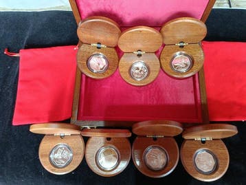Spanje. Estuche Deluxe Set 7 Coins 1000/1500 Ptas Silver