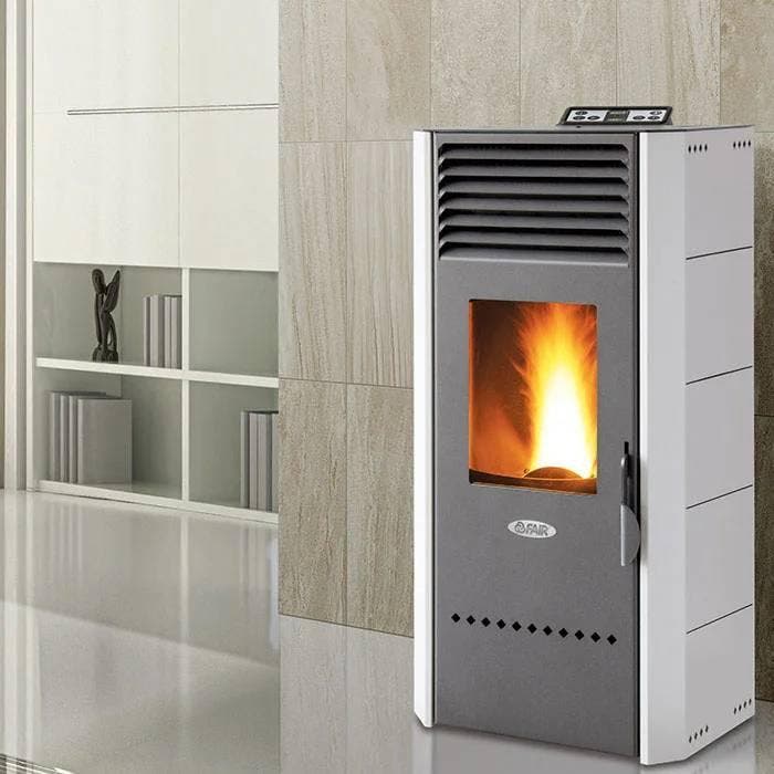 Pelletkachel Bio80 7 kW verwarmt tot 240m3 met warme lucht, Huis en Inrichting, Kachels, Pelletkachel, Hout, Nieuw, Vrijstaand