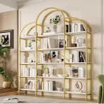 Minimalistisch Wandrek – 5 Lagen Goud Wit Staal en MDF, Huis en Inrichting, Verzenden, Nieuw