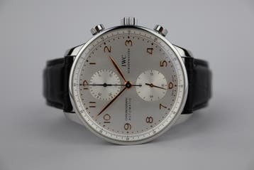 Horloge IWC Portuguese Chronograph 02/2019 Full set, Overige merken, Leer, Staal, Polshorloge