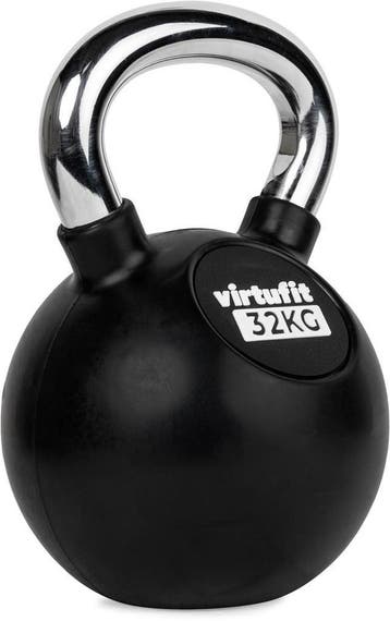 VirtuFit Kettlebell - Rubber/Chroom - 32 kg, AFHAALDEAL!!, Ophalen, Nieuw, Benen