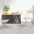 vidaXL Bistrotafel Beige Ø 50 x 71 cm Poedercoating staal, Tuin en Terras, Verzenden, Nieuw, Metaal