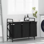 vidaXL Wasmand 3 vakken met plank grijs sonoma eiken, Verzenden, Nieuw