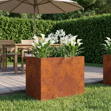 vidaXL Plantenbak Roestkleurig 50 x 40 x 50 cm weervast, Verzenden, Minder dan 60 cm, Nieuw, Metaal