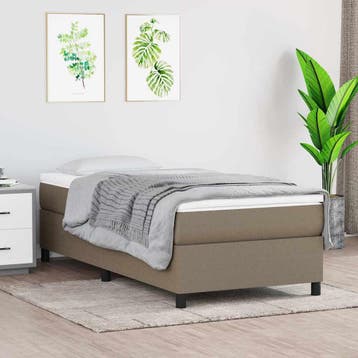vidaXL Boxspring bed 90x200 cm stof taupe, 90 cm, Eenpersoons, Verzenden, Nieuw
