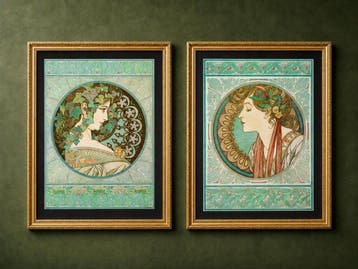 Alphonse Mucha (1860-1939) (after) - Laurel and Ivy, 1901, Nieuw