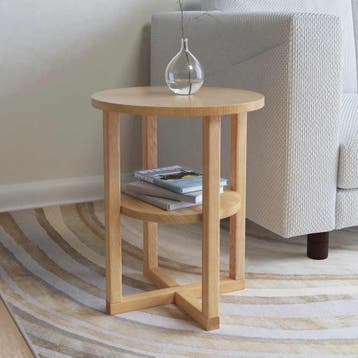 vidaXL Bijzettafel 40x50 cm massief eikenhout, Huis en Inrichting, Verzenden, Nieuw, Hout, 45 tot 60 cm