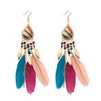 Fako Bijoux - Oorbellen - Bohemian - Veren, Blaadjes &, Verzenden, Nieuw