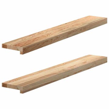 vidaXL Vensterbanken 2 st onbehandeld 100x15x2 cm massief, Verzenden, Nieuw
