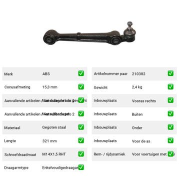 Draagarm Mitsubishi Galant 2.0 GLSTD (E5A, E7A, E8A) Van 199, Verzenden, Nieuw, Mitsubishi