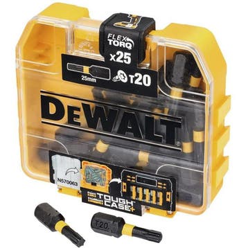 DT70557T Impact Torsion TicTac Schroefbits T20 25 stuks, Nieuw