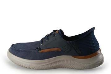Skechers Instappers in maat 43 Blauw, Kleding | Heren, Schoenen, Overige typen, Zo goed als nieuw, Skechers, Verzenden