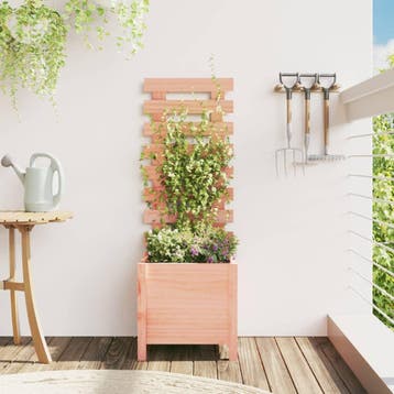 vidaXL Plantenbak met rek 39x39,5x114 cm massief douglashout, Verzenden, Minder dan 60 cm, Nieuw, 60 cm of meer
