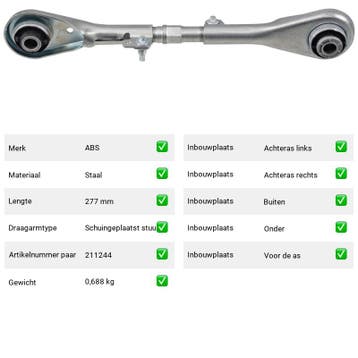 Draagarm Citroën C6 3.0 V6 (TD) Van 2005-09 tot 2012-12 - Au, Verzenden, Nieuw, Citroën
