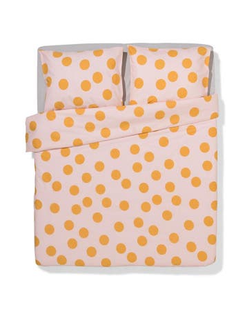 HEMA Dekbedovertrek 240x200/220cm zacht katoen stippen roze, Verzenden, Nieuw