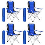 Kampeerstoel gestoffeerd - blauw, Set van 4, Caravans en Kamperen, Kampeeraccessoires, Verzenden, Nieuw