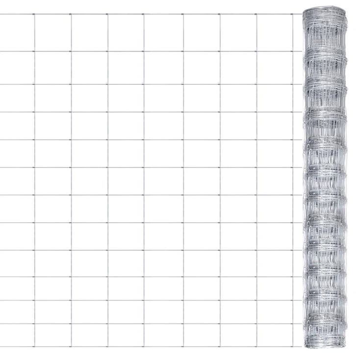vidaXL Tuinhek 50x1,25 m gegalvaniseerd staal zilverkleurig, Tuin en Terras, Schuttingen, Nieuw, IJzer, 1 tot 2 meter, Verzenden