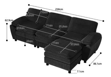 Modulaire Velvet Bank met Ottoman – Lounge Sofa, Verzenden, Nieuw