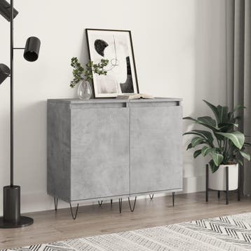 vidaXL Dressoirs 2 st 40x35x70 cm bewerkt hout betongrijs, Verzenden, Nieuw, Overige houtsoorten, Minder dan 50 cm