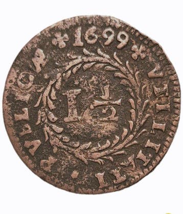 Portugal. D. Pedro II (1683-1706). Real e meio -1699 (Zonder