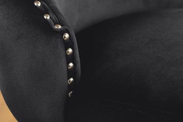 Chesterfield Stoel CASTLE DELUXE Zwart fluweel met, Ophalen of Verzenden, Nieuw