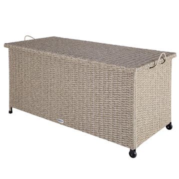Polyrattan Kussenbox Creme 122x56x61cm met Wielen, Verzenden, Nieuw