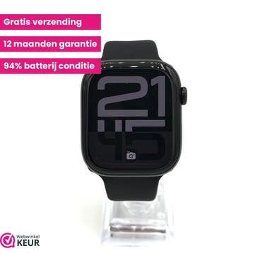 Apple Watch Serie 10 46mm jet black | 94% batterij, Stappen, Verzenden, IOS, Zo goed als nieuw