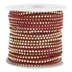 1 meter Imitatie leer 3mm met goud aluminium studs Gold-p..., Ophalen of Verzenden, Nieuw, Draad