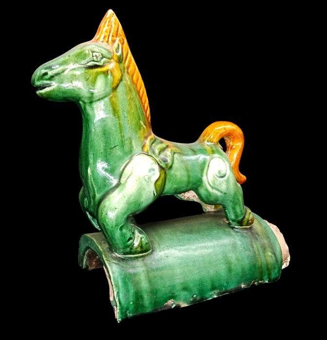Oud-Chinees Keramiek - Qing-noktegel - Hemels Paard -, Verzamelen, Mineralen en Fossielen