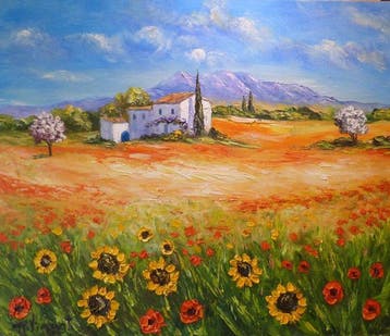 R. Vincent (1954) - Valensole en Provence oeuvre de Vincent