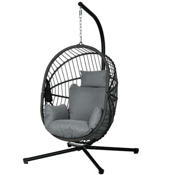 Hangstoel Hangschommel Met Kussen En Bekerhouder, Opvouwbare, Verzenden, Nieuw