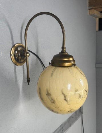AGI - Wandlamp - gemarmerd - Gemarmerde Wandlamp, Antiek en Kunst, Curiosa en Brocante