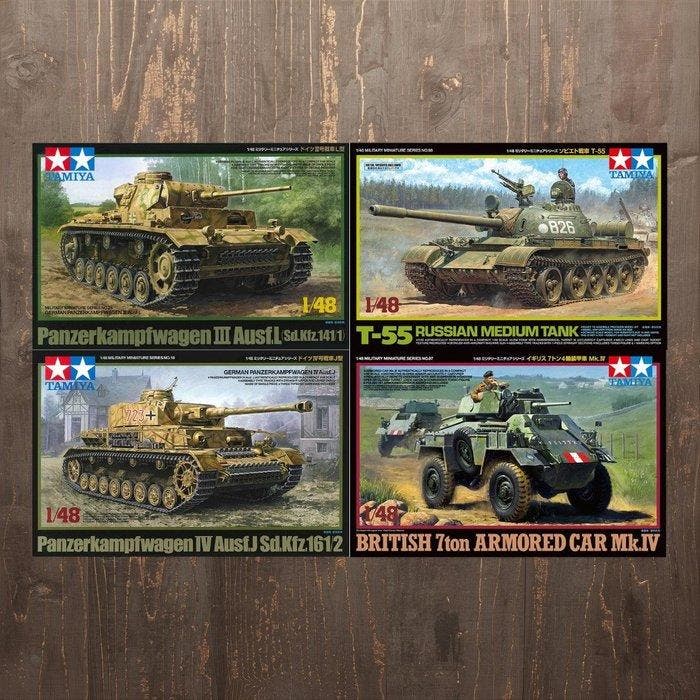 Tamiya 1:48 - Modelauto (4) - Panzerkampfwagen IV Ausf.J,, Kinderen en Baby's, Speelgoed | Overig