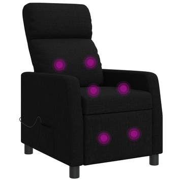 vidaXL Massage Recliner Zwart Stof, Verzenden, Nieuw