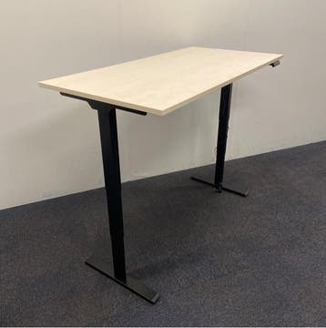 Refurbished elektrische zit-sta bureau, 160x80 cm, Ahorn, Ophalen of Verzenden, In hoogte verstelbaar, Nieuw