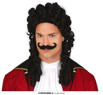 Piraten Kapitein Pruik Met Snor, Ophalen of Verzenden, Nieuw