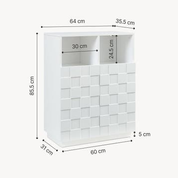Commode Bopibobro 86x64x36 cm wit [en.casa], Verzenden, Nieuw