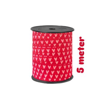 5m Sierlint fuchsia met roze hartjes (Sierlint en Decoratie), Ophalen of Verzenden, Nieuw