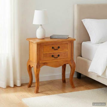 vidaXL Bijzettafel Naturel 60,5 x 30 x 61 cm Massief, Verzenden, Nieuw, Overige houtsoorten, 50 tot 100 cm