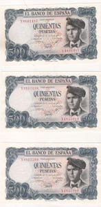 Spanje. - 3 x 500 Pesetas - 1971 - Pick 153 (Zonder