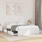 vidaXL Bedframe met hoofdeinde 2 pcs Wit 137 x 188 cm, Verzenden, Nieuw, Wit, Hout