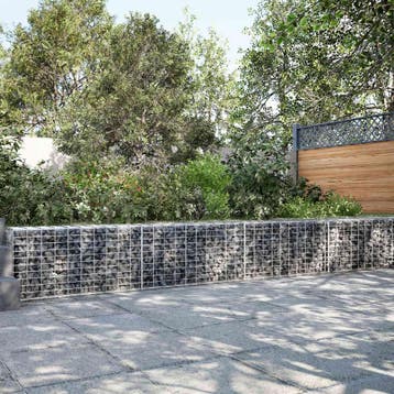 vidaXL Gabion met 5 mm Draad en 5x10 cm Gaas 400x10x50 cm, Verzenden, Nieuw, IJzer