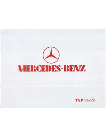 932 MERCEDES BENZ TYP SS | SSK BROCHURE DUITS, Nieuw, Author