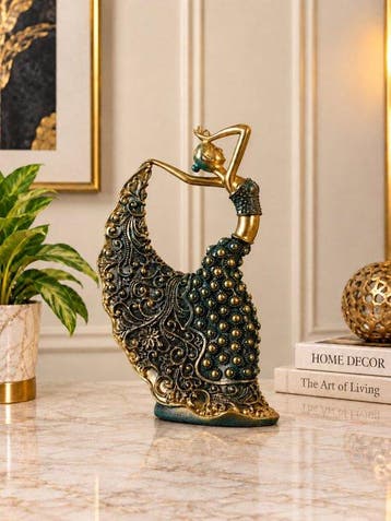 sculptuur, Luxury Peacock Dancer Sculpture Decorative, Antiek en Kunst