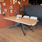 50% Korting: Eettafel Liam melamine eiken 220 x 90 cm, Ophalen, Zo goed als nieuw, Rechthoekig, Industrieel
