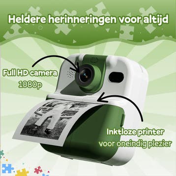 Kindercamera met Fotoprinter &amp; Fotospeurtocht – Digitale, Computers en Software, Printers, Ophalen of Verzenden, Zo goed als nieuw