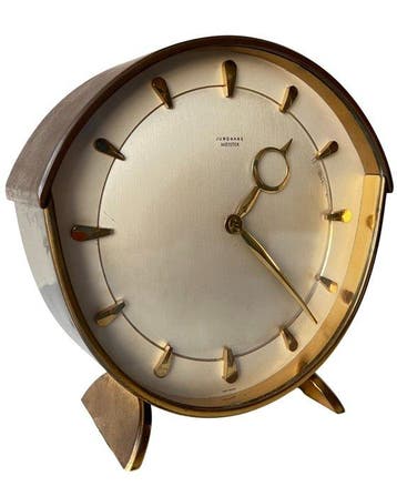 Tafelklok - Junghans Meister Bauhaus Messing, Glas -, Nieuw