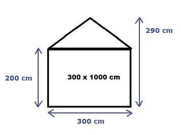 Classic Plus Feesttent PVC 3x10x2 mtr in Wit (3x10 meter), Tuin en Terras, Partytenten, Verzenden, Nieuw