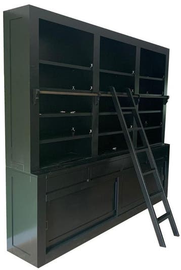 Boekenkast Design zwart met trap 260 x 240cm, Huis en Inrichting, Ophalen of Verzenden, Nieuw